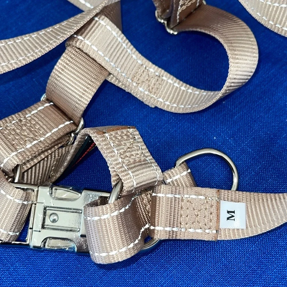 Plutus Pet Cotton Dog Harness Quick Fit Vest Harness Medium Beige, M
